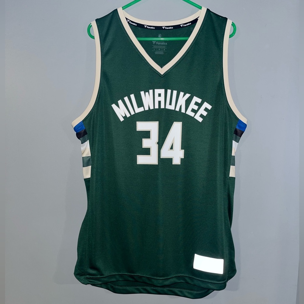 Milwaukee Bucks Giannis Antetokounmpo #34 Green & Cream NBA Basketball Jersey